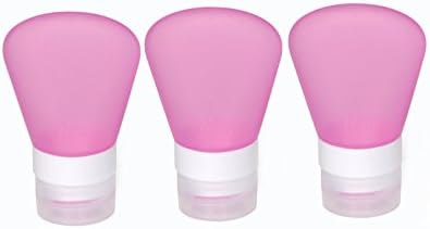 Portable Soft Silicone Travel bottles Set 3 Pack TSA Approved - Squeezable &amp; Refillable Travel Containers For Shampoo, Conditioner, Lotion, Toiletries (89ml, red)