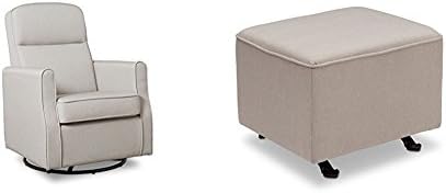 Delta Furniture Blair Slim Glider Swivel Rocker Chair with Gliding Ottoman, Taupe