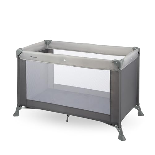 Soft Dreams, Lit Parapluie Bébé 0-3 ans (0-15 kg), Lit Voyage Léger, Matelas Fibre de Bois et Mousse (60 x 120 cm), Sac de Transport, Pliage Parapluie Compact, Grey Mist