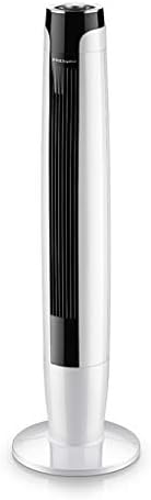 Oscillating Tower Fan, Quiet Bladeless Fans with Remote Control and LCD Display, Standing Cooler Fan, 3 Wind Modes and Speeds, 8H Timer for Home Office, Black