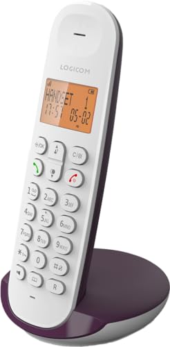 Logicom ILOA 150 Cordless Fixed Telephone without Answering Machine - Solo - Analog and DECT Phones - Aubergine