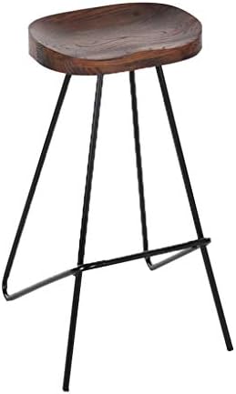 WYNZYJBD 2 Sets Of Solid Wood Bar Stools, Iron Bar Stool Chair Bar Chair Solid Wood High Stool Simple High Stool Bar Stool Sitting Height 78cm Multi-color Optional (color : A, Size : Two)