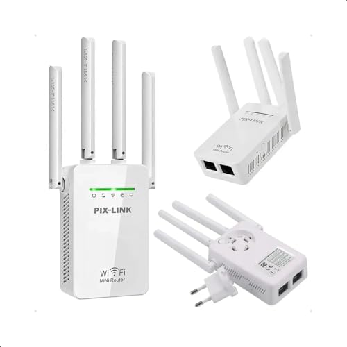 Repetidor Wi-Fi 300Mbps 4 Antenas com WPS para Rede 2.4GHz | Amplificador Extensor de Internet