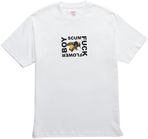 hao hu Golf Wang Women's Summer Street Printed Bee Tops Cute Short Sleeve Casual Teen Girls Tees T Shirts White XL