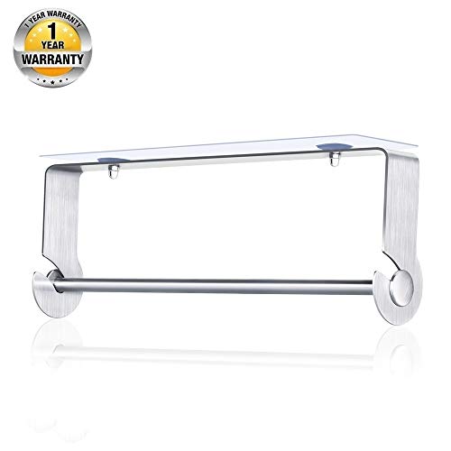 OGORI Paper Towel Holder Under Cabinet Strong Adhesive - for Kitchen Bathroom Durable Stainless Steel - No Drilling - Thumbnail 3