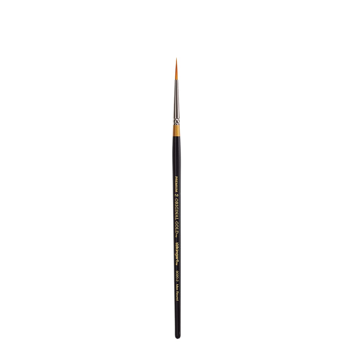 KINGART Premium Original Gold 9020-2 ULTRA ROUND Series Artist Brush, Golden Taklon Synthetic Hair, Short Handle, for Acrylic, Watercolor, Oil and Gouache Painting, Size 2
