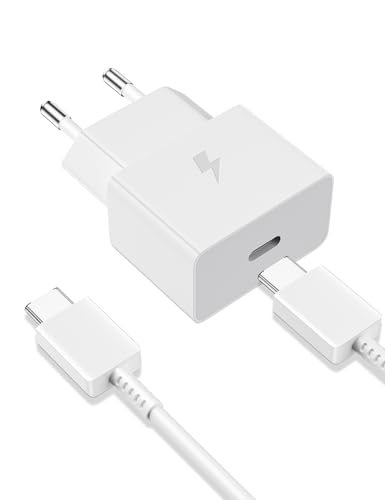 25W USB C Charger for Samsung Galaxy A17 A16 A56 A36 A26 S26 A35 S25 Edge S24 S23 S22 S21 S20 S10 Z Flip 7 with 1 M Cable, USBC Charging Socket Power Supply Type C Plug Charging Adapter