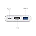 G1-Tech USB-C HUB, USB to HDMI Adapter, Type C USB 3.1 Hub USB-C to USB 3.0/HDMI/Type c Female Charging Adapter for The New MacBook Chromebook Pixel and Other Type-C Devices with Aluminum Case -Silver