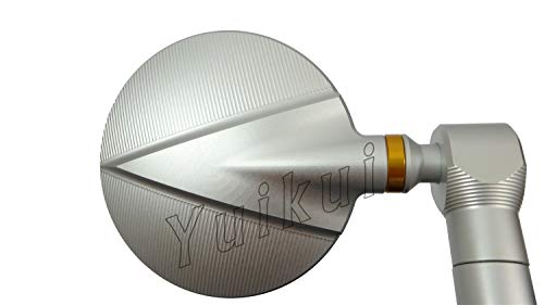 SUZUKI gsf 600 650 1200 1250 bandit Universal Motorcycle CNC Round Side 7/8" 1'' Steering Bar Rear Side View Mirrors Handlebar Mirror (silver)