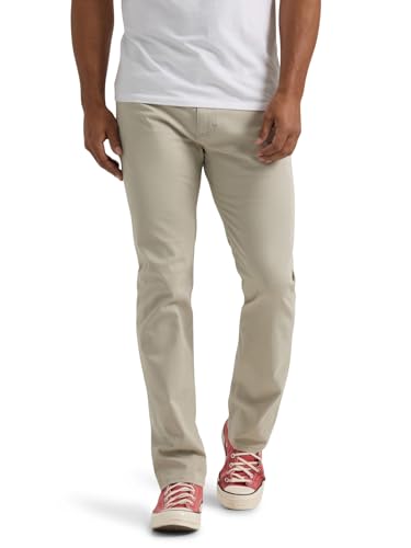 Lee Men's Extreme Motion Slim Straight Jean Stone (Twill) 33W x 32L