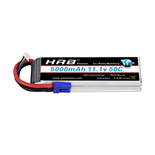 HRB 3S 11.1V 5000mAh LiPo Battery 50C with EC5 Plug for Cars, Trucks and Buggies 1/10/1/8 Scale