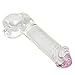 Deluxe Glass Dildo with Glans and Testicles, Crystal Glass Dildo/Penis/Butt Plug, G Spot Anal Vagina Masturbation Stimulator, Erotic SM Sex Toys for Women & Men Especially Lesbiansthumb 1