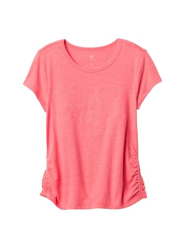 GAP Girls' Rouched Logo Tee, Sassy Pink, X-Large