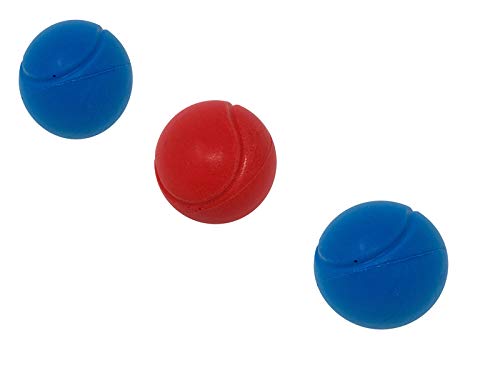 E-Deals 70mm Soft Foam Tennis Balls - Pack of 2 Blue + 1 Red