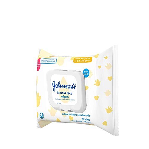 Johnson's Hand & Face Baby Sanitizing Cleansing Wipes for Travel and On