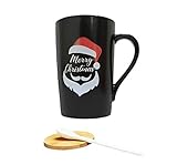 Christmas Coffee/Tea Mugs- Unique, Housewarming gift- Christmas decoration - Dishwasher & Microwave safe, large coffee mugs for Christmas by Betelgeuse Production (Black)