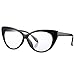 Pro Acme Vintage Inspired Fashion Mod Chic High Pointed Clear Lens Cat Eye Glasses (Black)