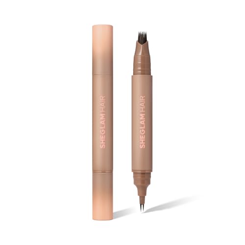 SHEGLAM HAIR 2-in-1 Volume Boost Multi-Use Hairline Pen, Waterproof & Long-Lasting, 0.1mm Fine Line, Multi-Use as Eyeliner, Hairline Filler, Brow Filler, Bottom Lashes Liner (Dark Brown)