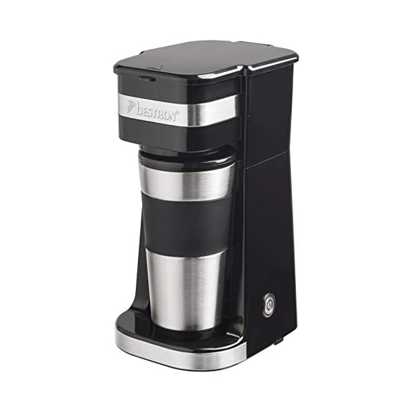 Bestron Kaffeemaschine mit Isolierbecher, Für gemahlenen Filterkaffee, 2 Große Tassen, 750 Watt, Edelstahl, 0.42 liters…