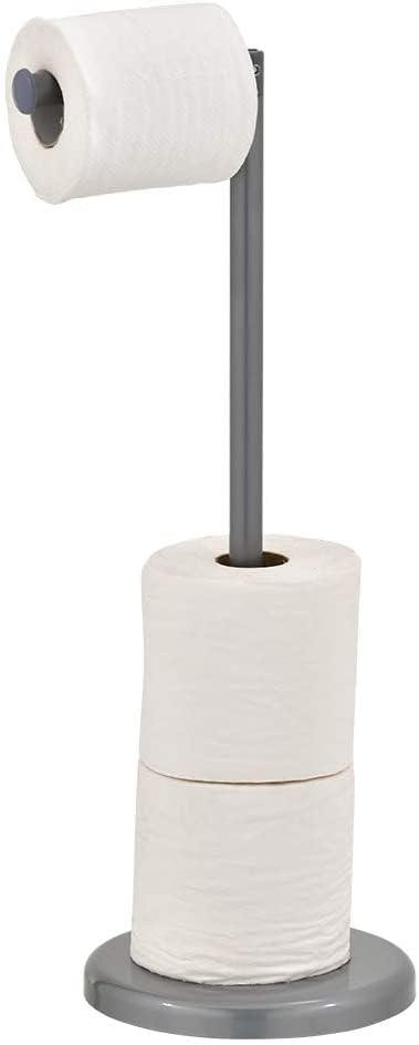 Freestanding Toilet Roll Holder - Stylish & Practical Design by Pristine® (Grey)