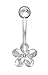 Honolulu Jewelry Company Sterling Silver Cz Plumeria Flower Belly Ring