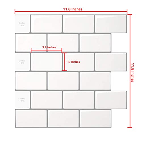 LONGKING 10Sheet Peel and Stick Backsplash Tile for Kitchen Backsplash