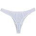 CHICTRY Men's Sexy Jock Strap Briefs Open Front Hole Underwear G-string Thongs White Medium(waistline 25.0-38.5