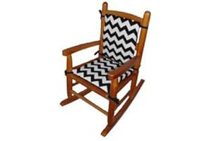Baby Doll Bedding Chevron Junior Rocking Chair Pad, Black