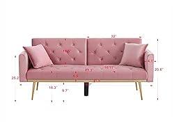 ERYE Upholstered Futon Daybed Loveseat Sofa