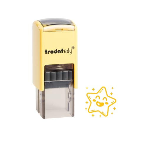 Trodat Edy Heart Motif Stamp Set - Self-Inking Stamp Set in Pastel Pink, Red Print, 20 x 20 mm, for Teachers, Educators, Parents and Anyone Who Motivates and Rewards with Heart