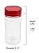 Baire Bottles 8 oz Empty Clear Plastic Spice Jars Shaker Lids 6 Pk Sifter Shaker Holes and Pour Open Sides Sealed for Freshness Liners BPA Free Waterproof Labels USA (Red Flapper Lid, Damask Labels)