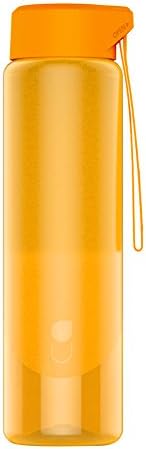 Cambsports 600 ml/21oz Sports Water Bottle with Non-slip Design,water Droplet Lid with Elastic String ,wide Mouth BPA-FREE Loop Cap (orange)