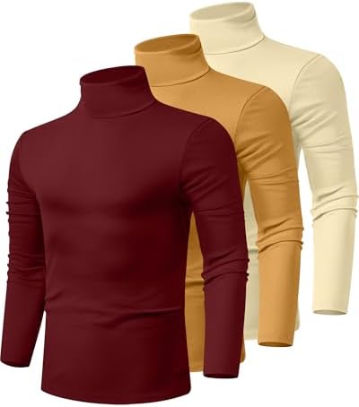 Men's Turtleneck Sweatshirt Long Sleeve Fleece Casual Pullover