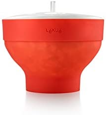 Lékué Recipiente para cocinar Palomitas, Rojo, 20 cm