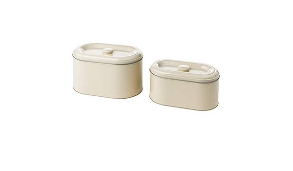 BEROMLIG - Juego de 2 latas con tapa, color beige : Amazon.es ...