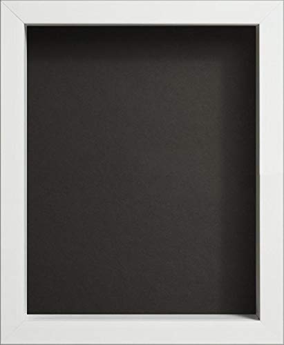 Radcliffe White Wooden Deep 3D Box Frame 8x8 inch, Black Backing Board * Choice of Sizes* Fitted with Real Glass — image 1