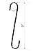 RuiLing 6-Pack 8 Inch Black Chrome Finish Steel Hanging Flat Hooks - S Shaped Hook Heavy-Duty S Hooks, for Kitchenware, Pots, Utensils, Plants, Towels, Gardening Tools, Clothes