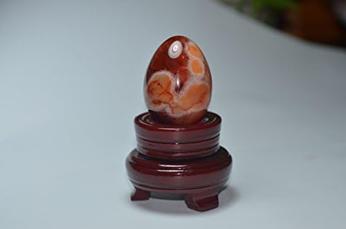 Besthk Large Size Fire Agate/ Carnelian Crystal Egg