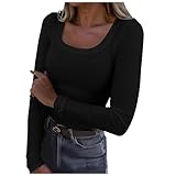 Fall Tops for Women Trendy Long Sleeve Stretch Tops