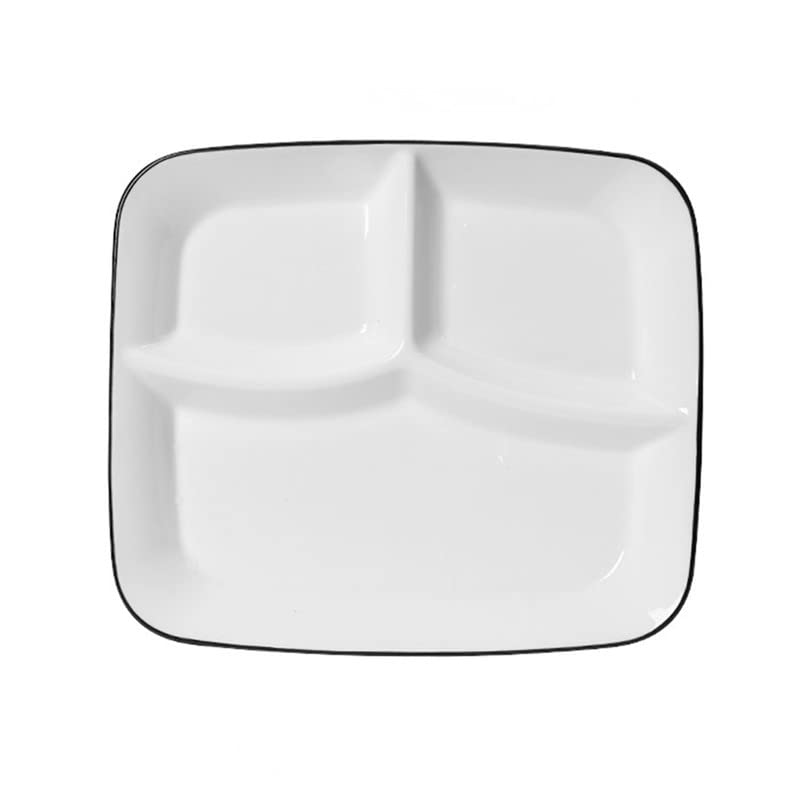 OnePine Porcelain Healthy Eating Plate, Diet Dinner Plate with 3 Compartment, Portion Control Plates for Adults Weight Loss