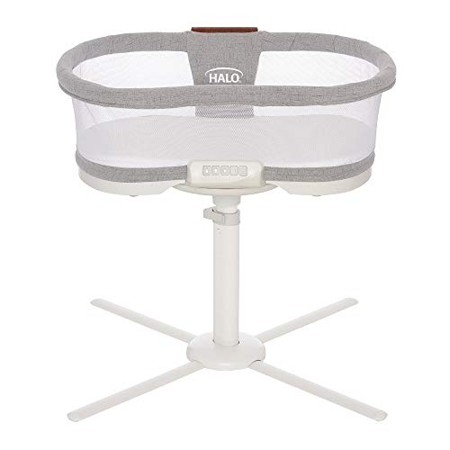HALO BassiNest Swivel Baby Soothing Center, Vibration and Sound, Luxe Series, Dove