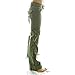 Molecule Women's Himalayan Hipsters Low Rise Flared Green Cargo Pants | USA 2/S (Tag M) Field Green