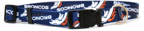 Yellow Dog Design Denver Broncos Licensed NFL Dog Collar, Large, 18-Inch by 28-Inch