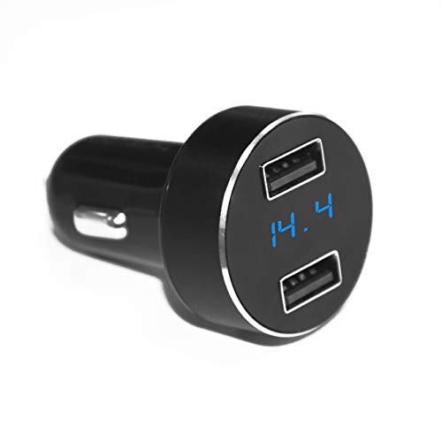 Car Charger, XINBAOHONG Fast Charge Metal Dual USB 4.8A Car Adapter LED Display Car Voltage Detector Flush Fit X/8/7/6s/Plus iPad Pro/Air 2/Mini Galaxy S7/S6/Edge/Plus More (Black) - Thumbnail 5