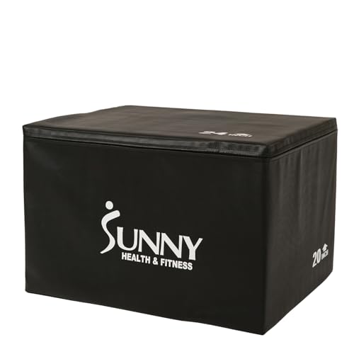 Sunny Health & Fitness Foam Plyo Box with Adjustable Heights and High Weight Capacity