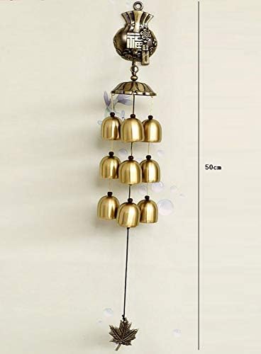 THEALEEWIN Fu Wind Bell Hanging Door Decoration Pure Copper Bell Lucky Chinese Home Decoration Pendant