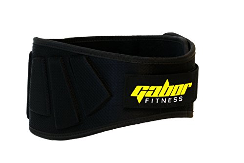 Gabor Fitness Contoured Neoprene Back Support Weight Lifting Belt, 6-Inch/Small/Medium