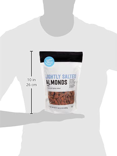 AMAZON BRAND – HAPPY BELLY ROASTED & LIGHTLY SALTED ALMONDS, 24 OUNCE