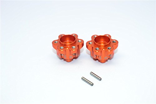 Axial Yeti (AX90026) & Yeti SCORE (AX90068) Upgrade Parts Aluminum 2.2 Wheel Hub Adapters (14mm Thickness) - 1Pr Set Orange