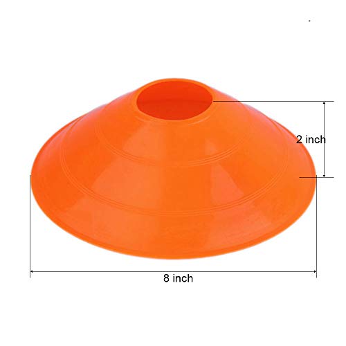 Disc Cones (Set of 50) Agility Soccer Cones with Holder for Training, Football, Kids, Sports, Field Cone Markers (100)